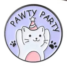 Pawty Party pin badge