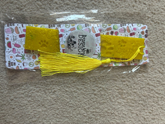 Yellow Pawprint Resin bookmark
