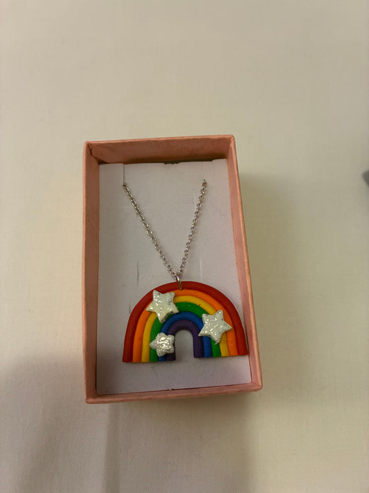 Unique handmade polymer clay necklace