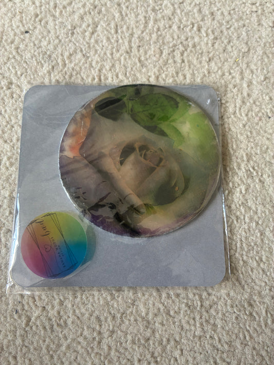 Rose Polymer clay coaster