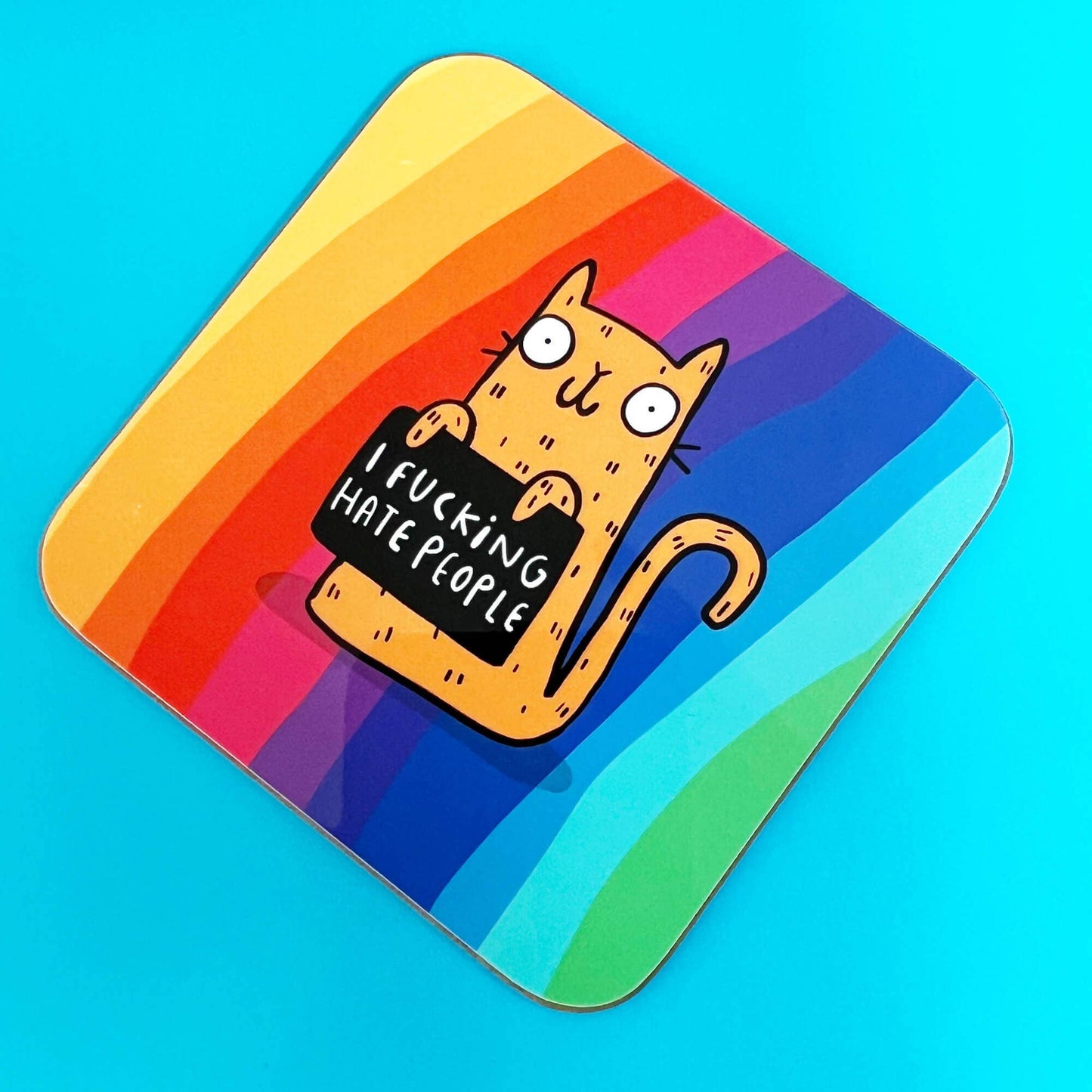 I F*ing Hate People Sweary Cat Coaster