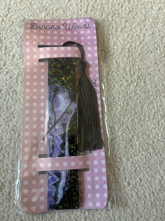 Black and Purple Resin bookmark