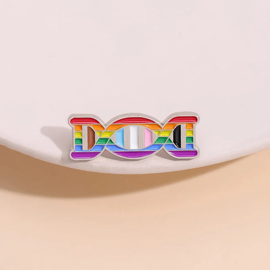 Rainbow DNA Enamel Pin Badge