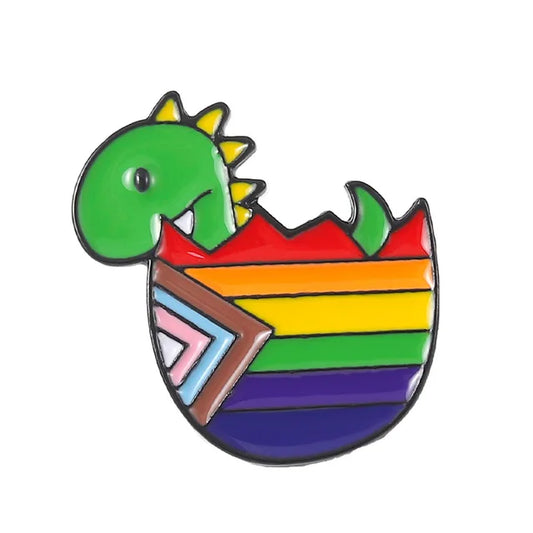 Rainbow AllySaurus Enamel Pin Badge