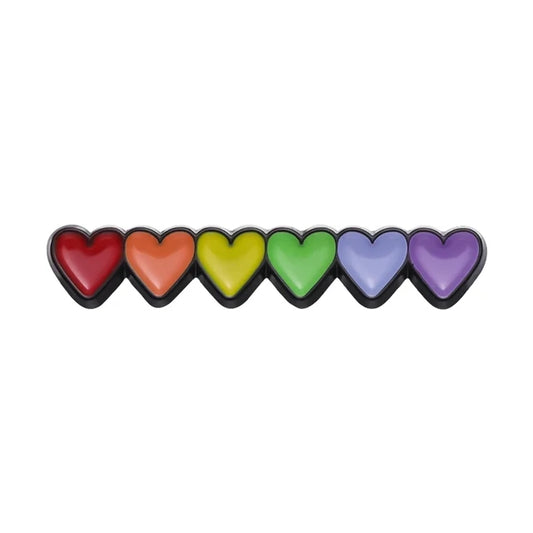 Rainbow hearts enamel badge