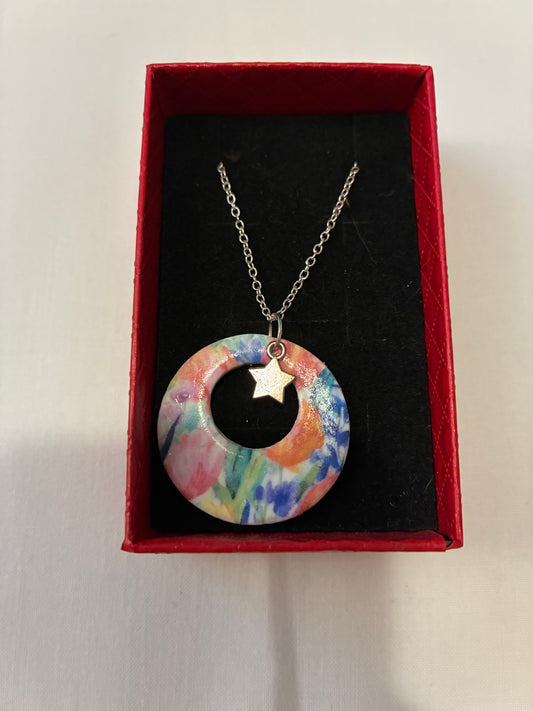 Unique handmade polymer clay necklace