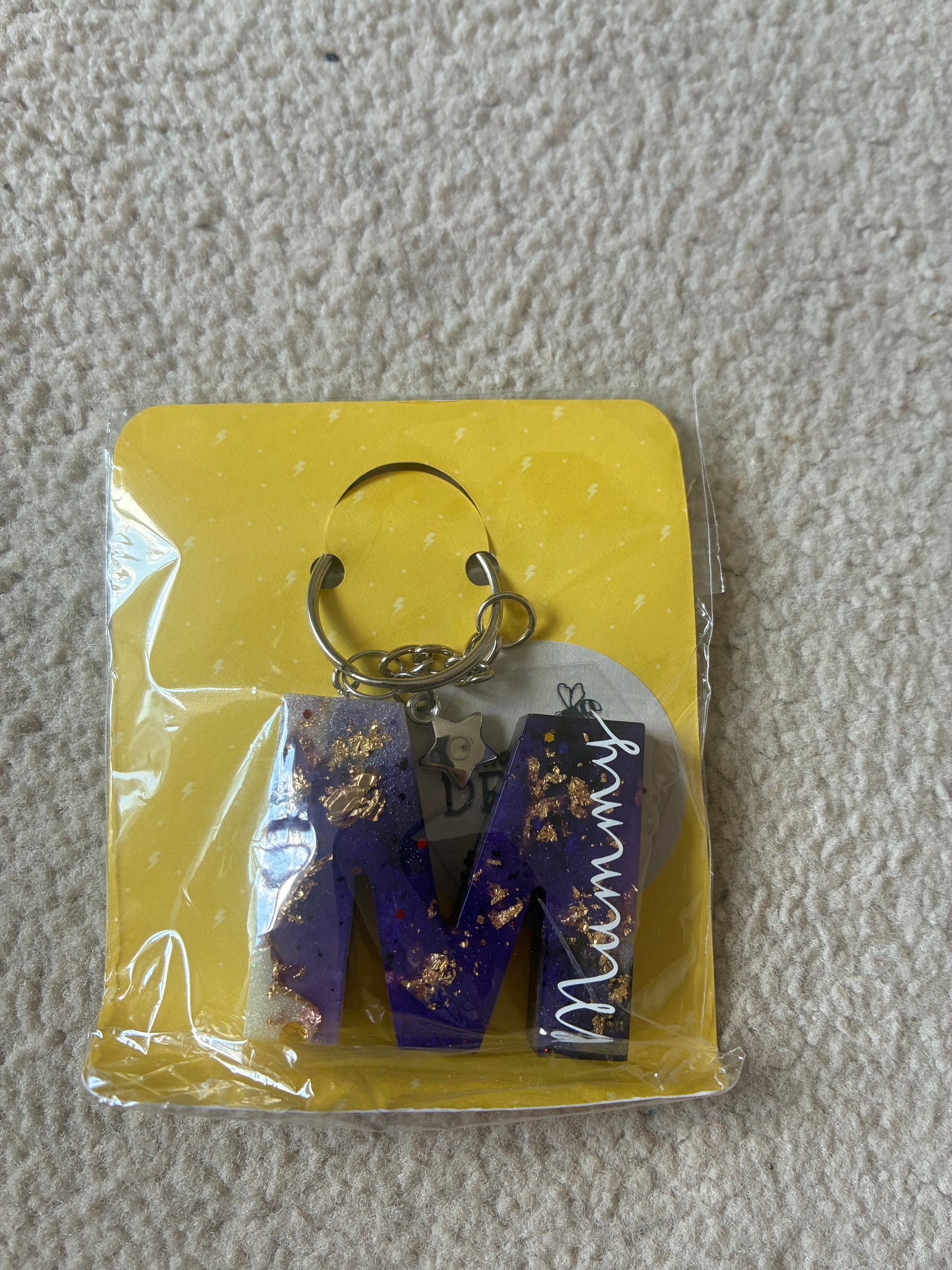 Mummy Resin initial keyring