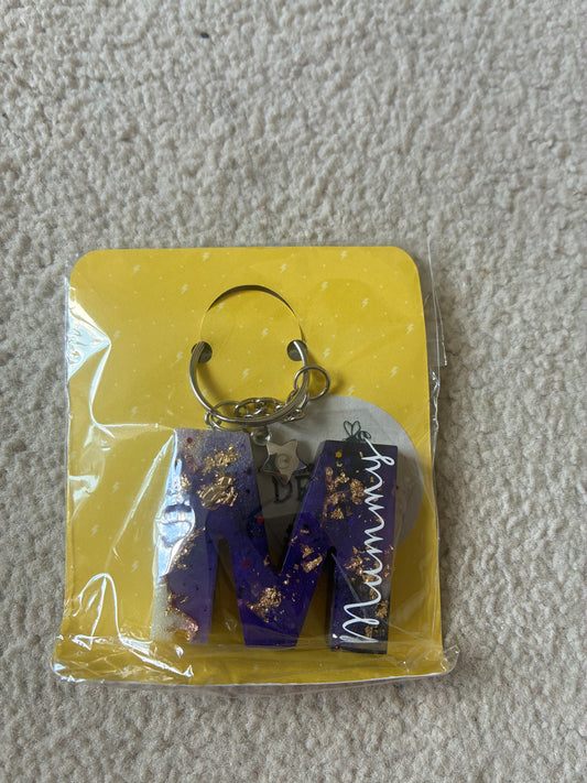 Mummy Resin initial keyring
