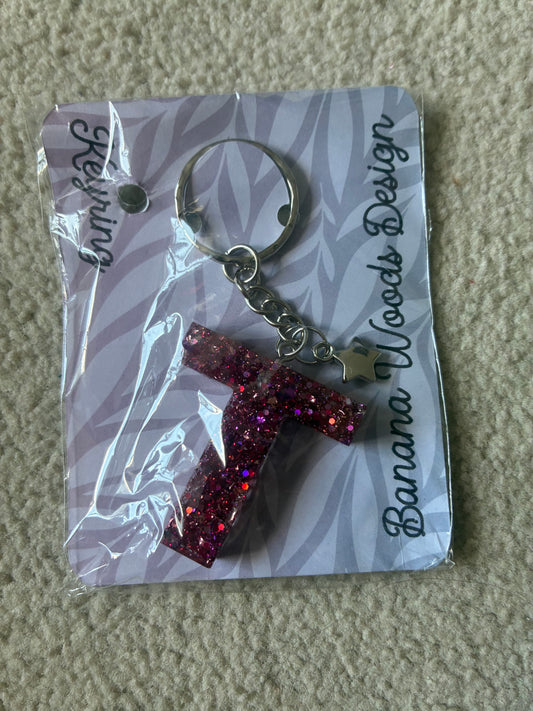 T Resin initial keyring