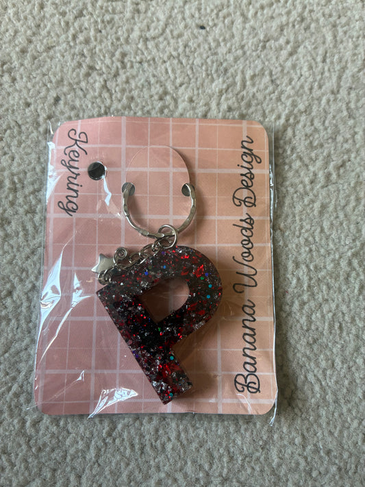 P Resin initial keyring