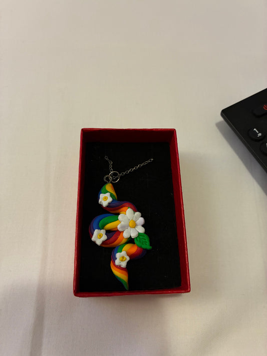 Unique handmade polymer clay necklace