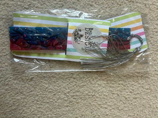 Blue and Red Resin bookmark