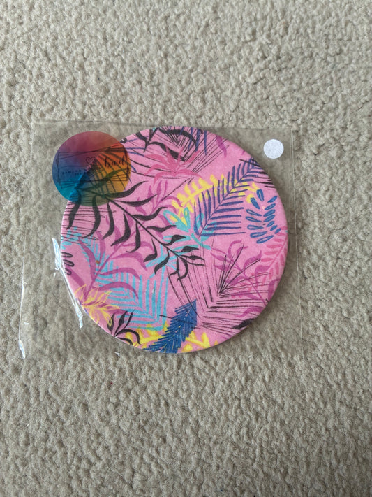 Floral Polymer clay coaster