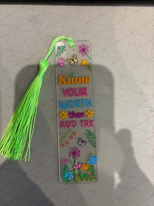 Know Your Worth Acrylic Bookmark