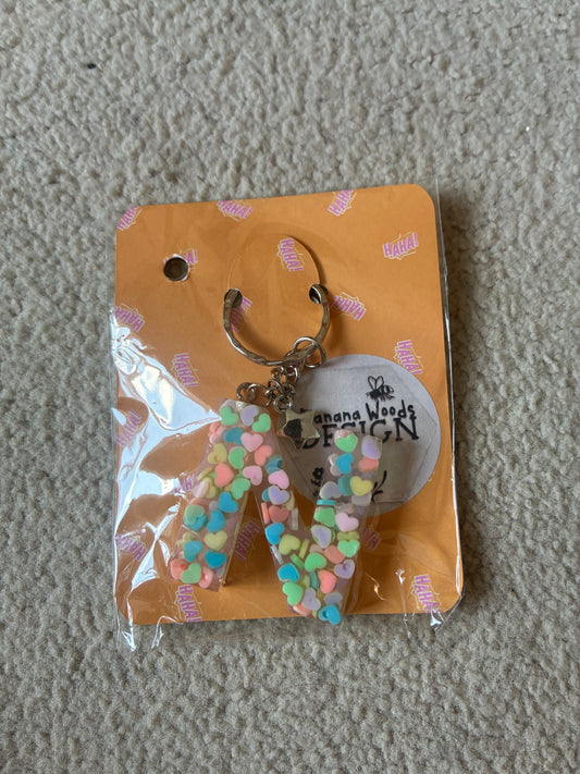 N Resin initial keyring