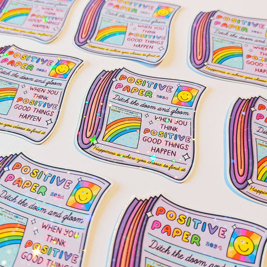 Positive paper holographic sticker vinyl