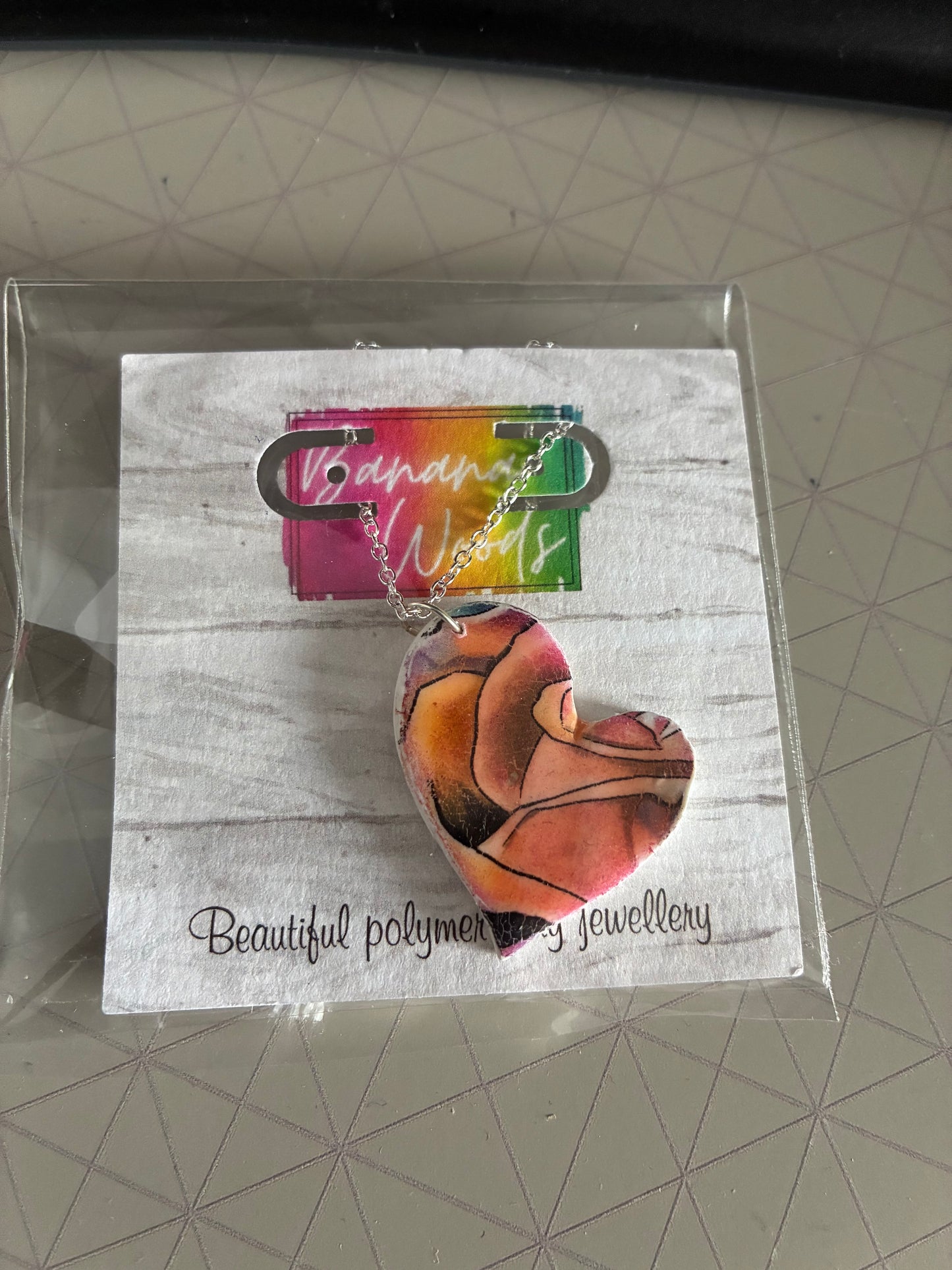 Unique polymer clay necklace