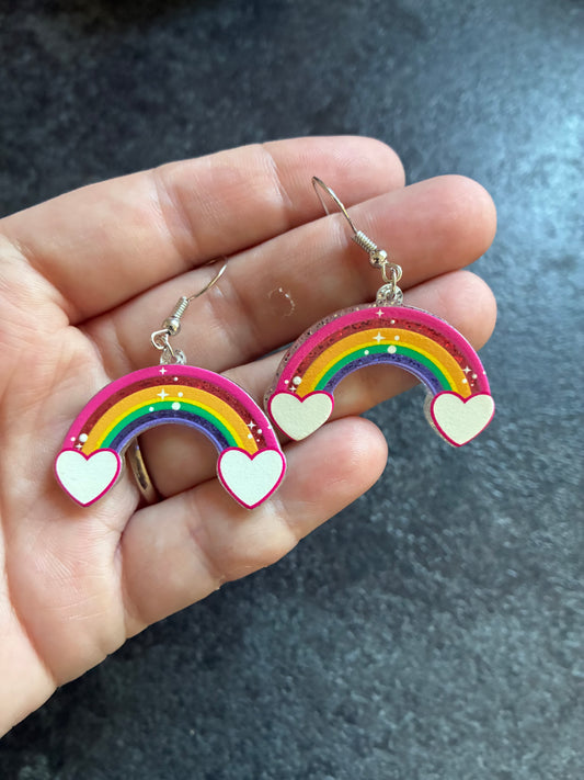 Rainbow Acrylic Earrings