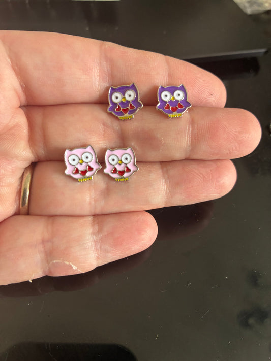 Owl Stud Earrings 2pack