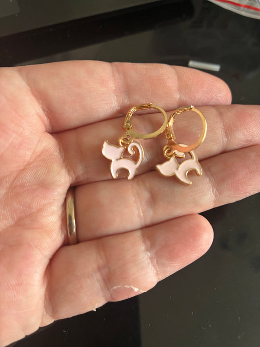 Cat Enamel Earrings