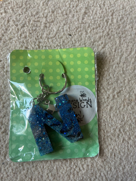 N Resin initial keyring
