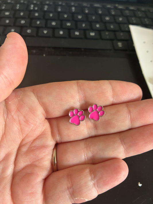 Paw print  Stud earrings