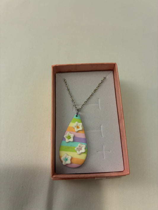 Unique handmade polymer clay necklace