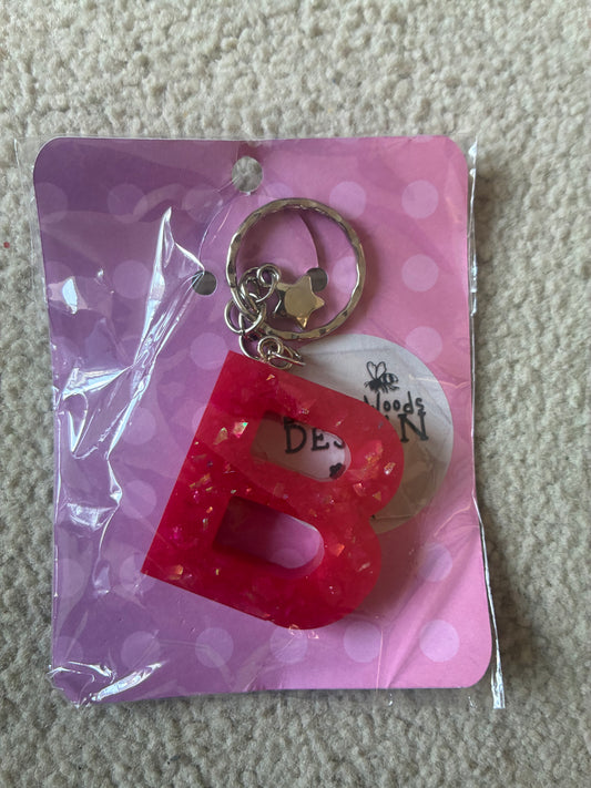 B Resin initial keyring