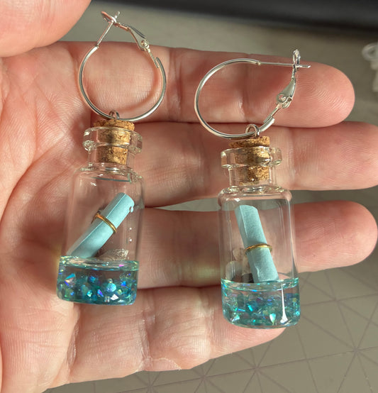 Message in a bottle earrings