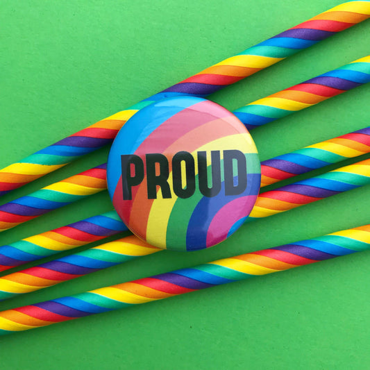 Proud Rainbow Button Badge