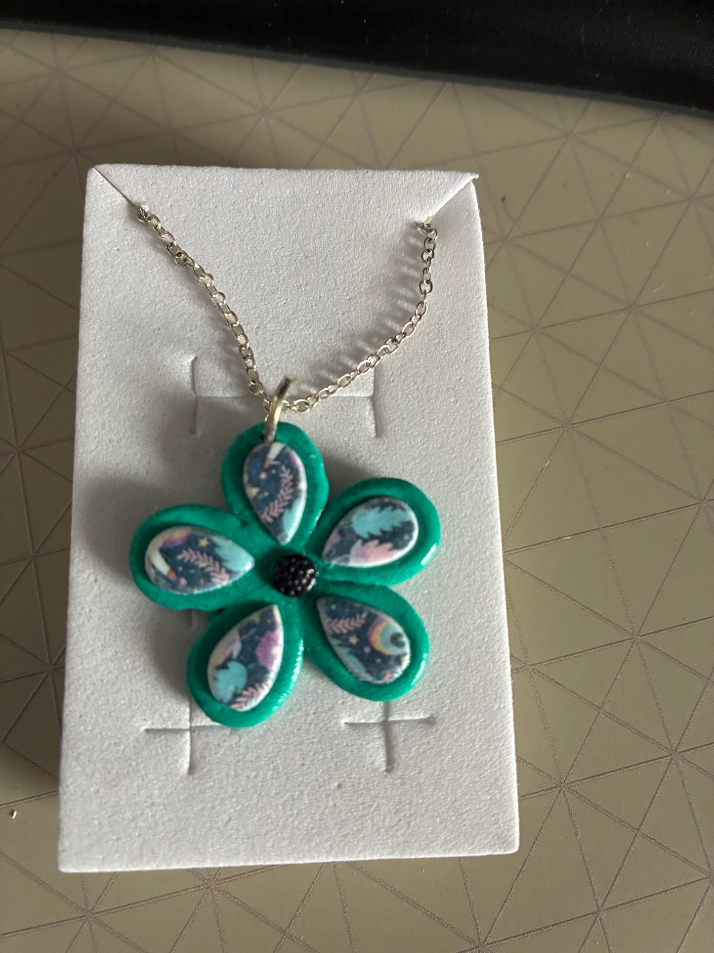 Unique polymer clay necklace