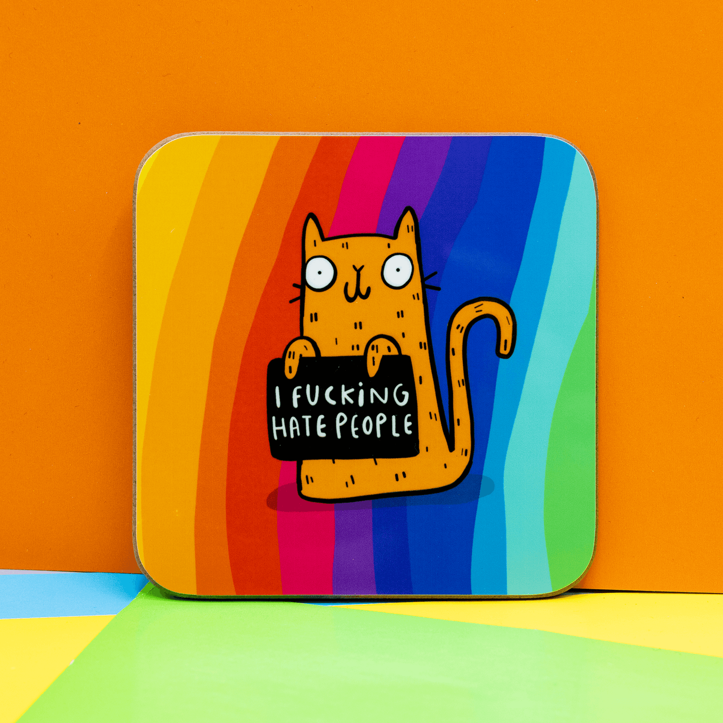 I F*ing Hate People Sweary Cat Coaster