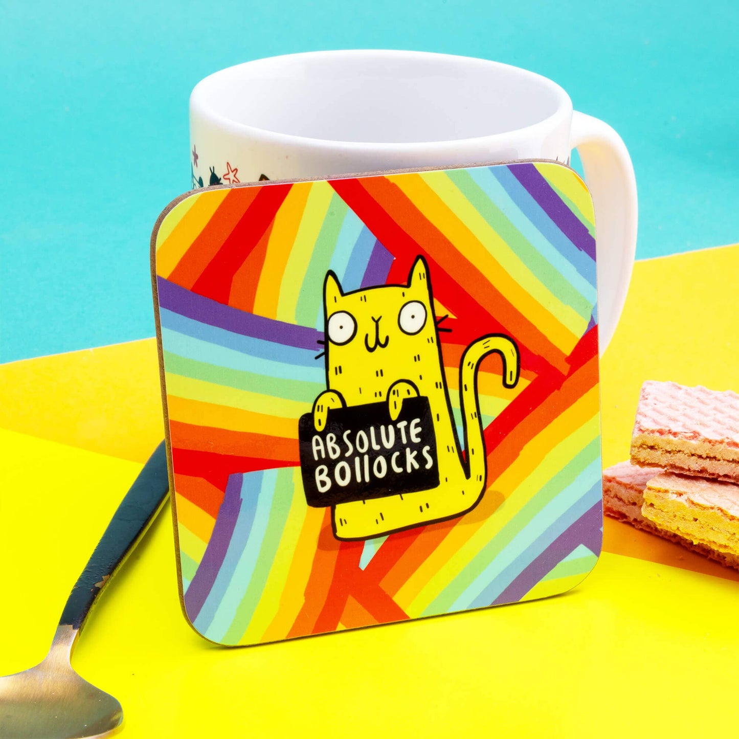 Sweary Absolute Bollocks Cat Coaster