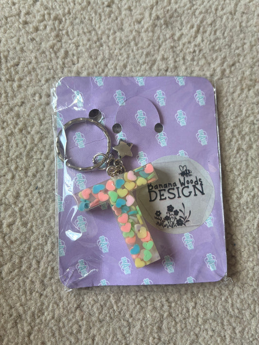 T Resin initial keyring