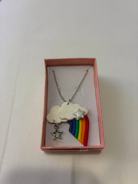 Unique handmade polymer clay necklace