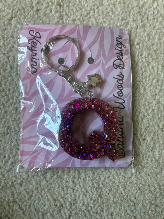 Q Resin initial keyring