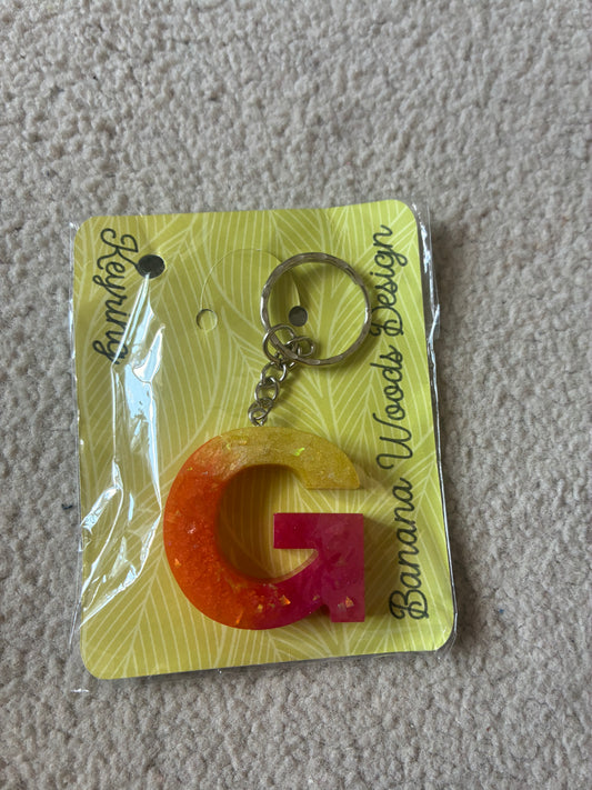 G Resin initial keyring