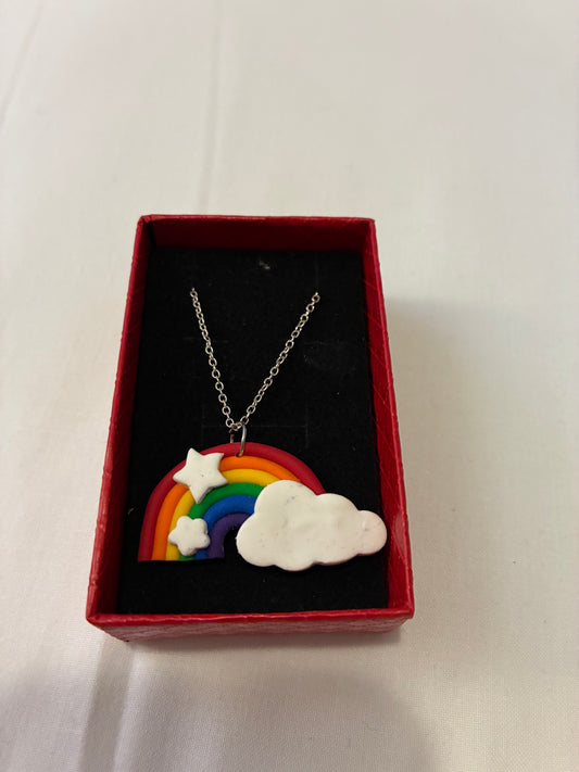 Unique handmade polymer clay necklace