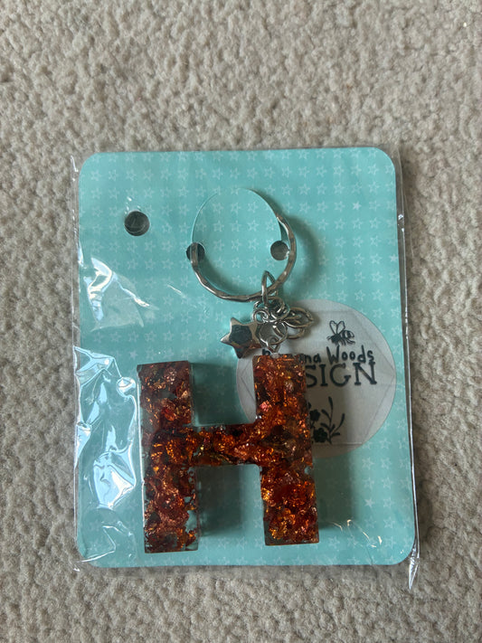 H Resin initial keyring
