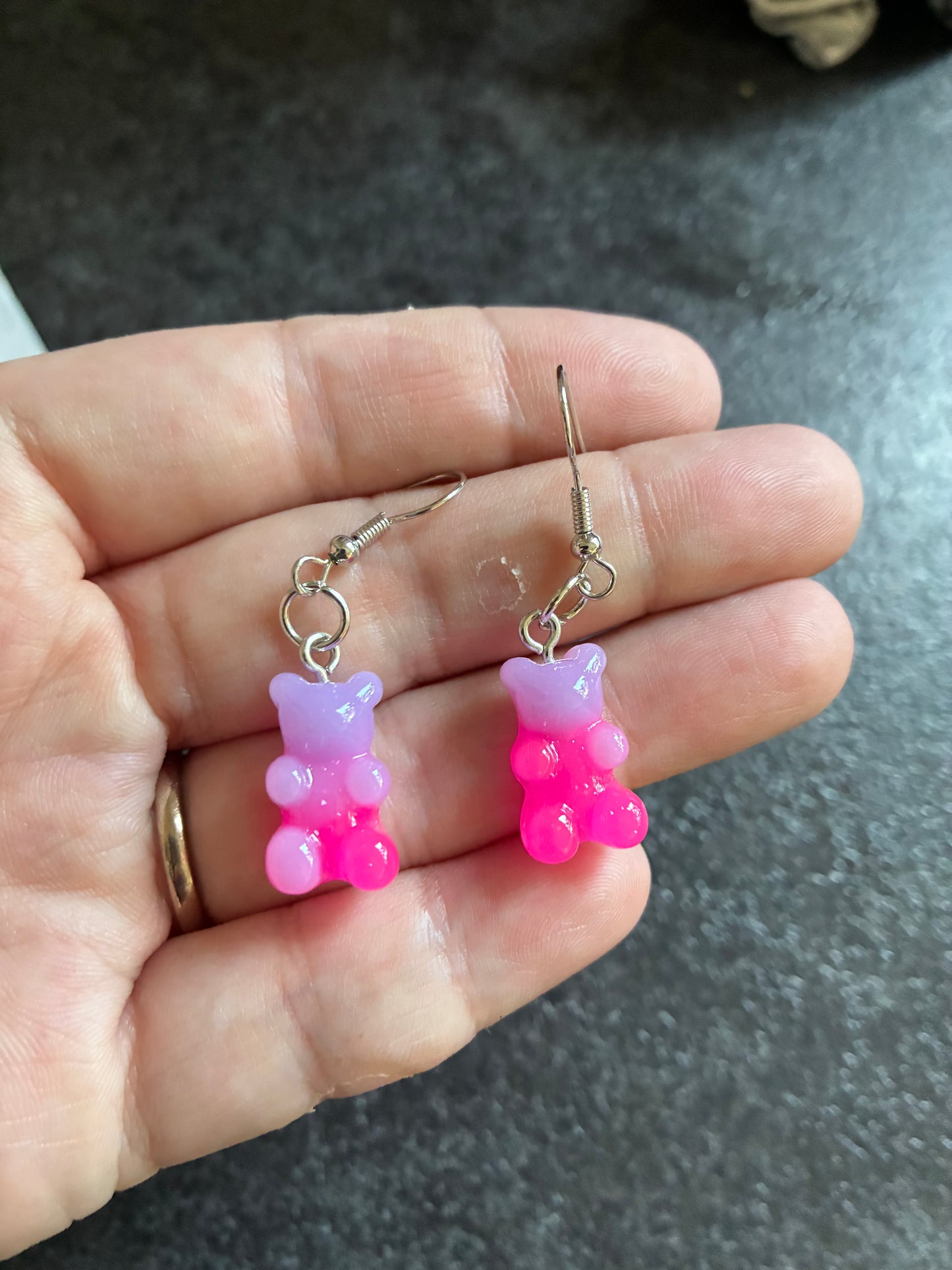 Pink and PurpleGradient Gummy Bear Earrings