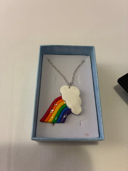 Unique handmade polymer clay necklace