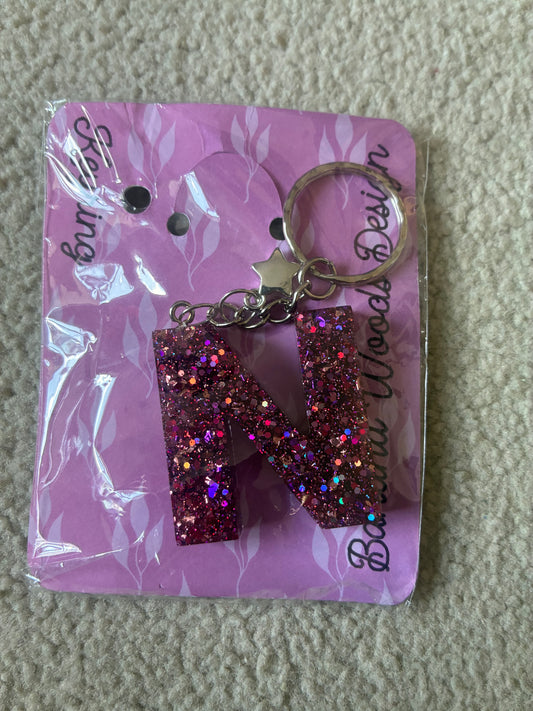 N Resin initial keyring