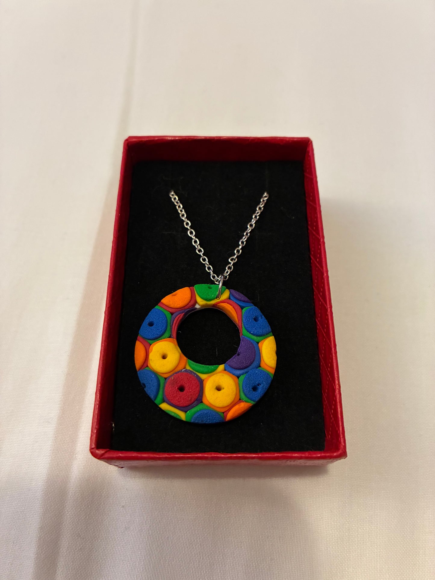 Unique handmade polymer clay necklace