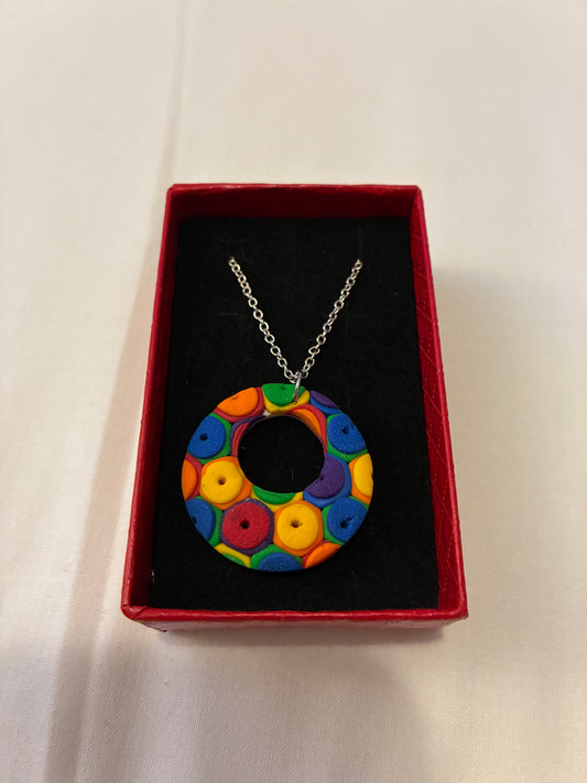 Unique handmade polymer clay necklace