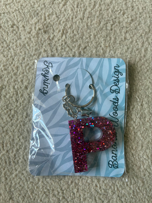 P Resin initial keyring