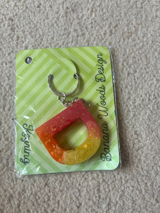 D Resin initial keyring