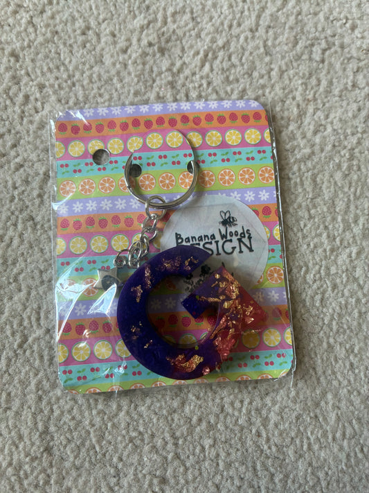 G Resin initial keyring