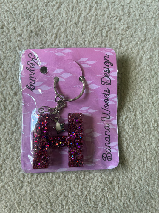 H Resin initial keyring