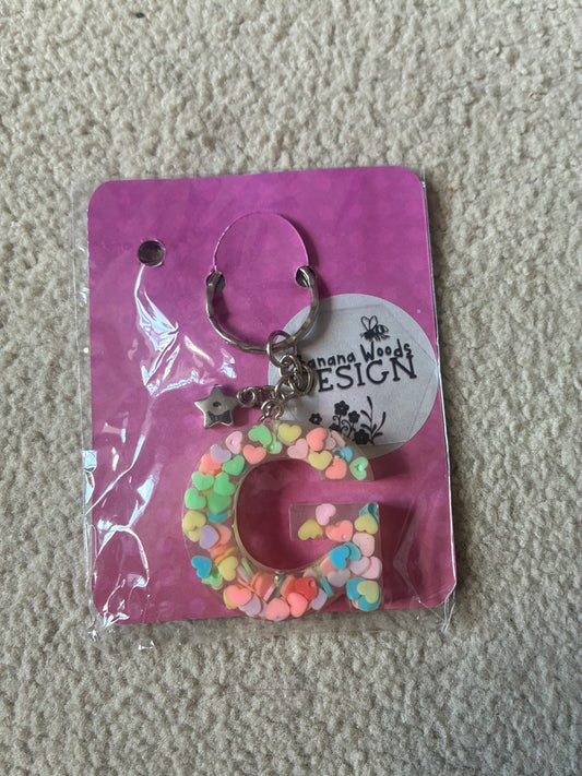 G Resin initial keyring