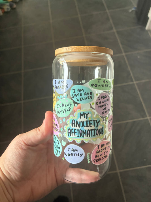 Glass Anxiety Affirmations Libby Can 16oz